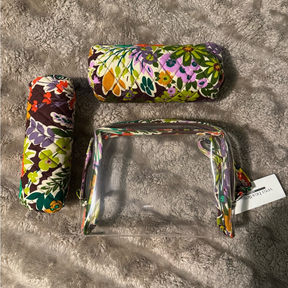Vera Bradley 3 piece cosmetic set - Evening Garden